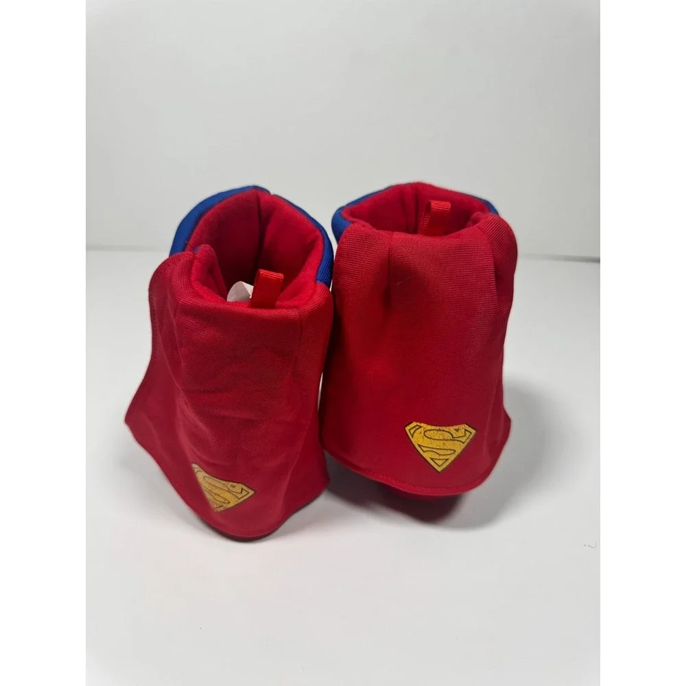 Superman Boys Shoes 9-10 Red‎ Royal Blue Round Toe Casual Slip On Caped Slipper